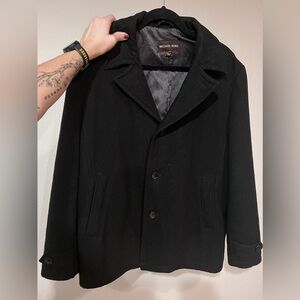 Black Micheal Kors pea winter jacket